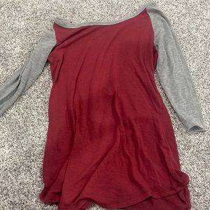Plain red baseball tee shirt